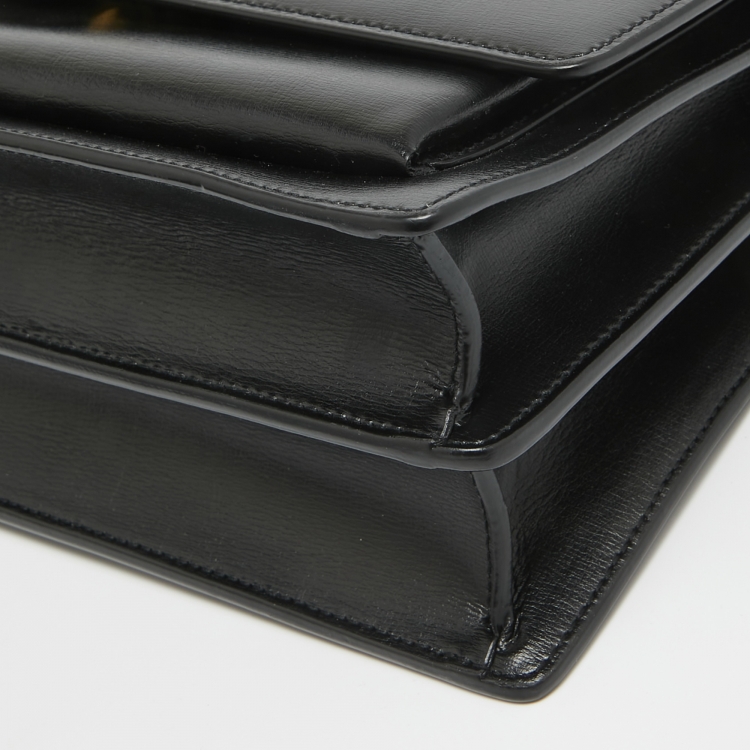 Pre Owned Saint Laurent Black Leather Large Sunset Shoulder Bag