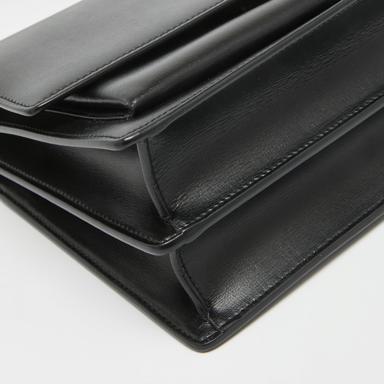 Pre Owned Saint Laurent Black Leather Large Sunset Shoulder Bag