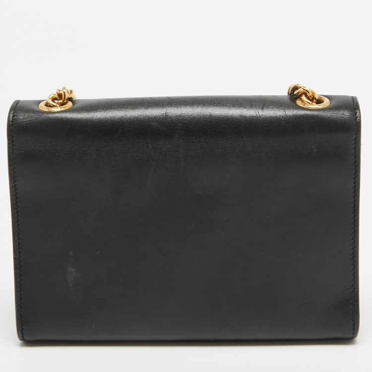 Pre Owned Saint Laurent Black Leather Small Kate Tassel Crossbody Bag