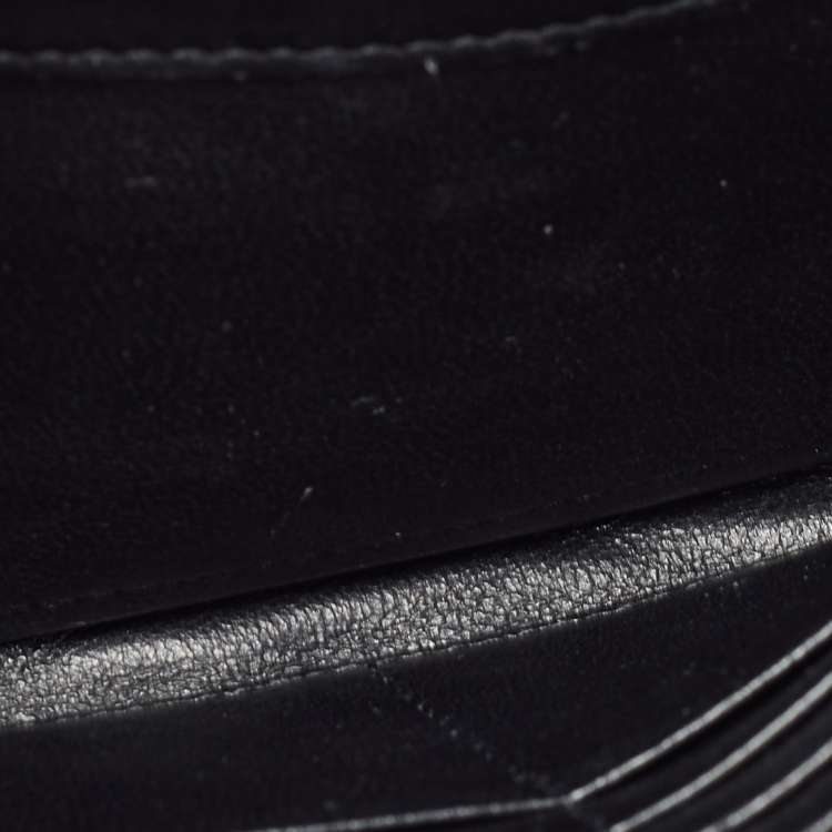Pre Owned Saint Laurent Black Chevron Leather Envelope Wallet