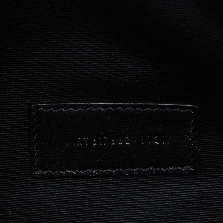 Pre Owned Saint Laurent Black Matelasse Leather Cassandra Wristlet Pouch