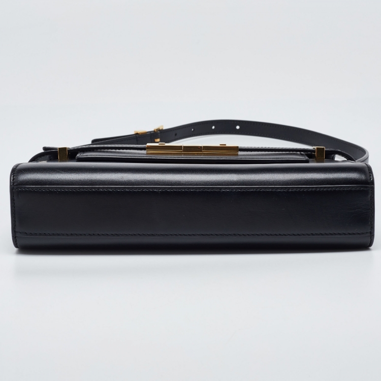 Pre Owned Saint Laurent Black Leather Small Manhattan Shoulder Bag