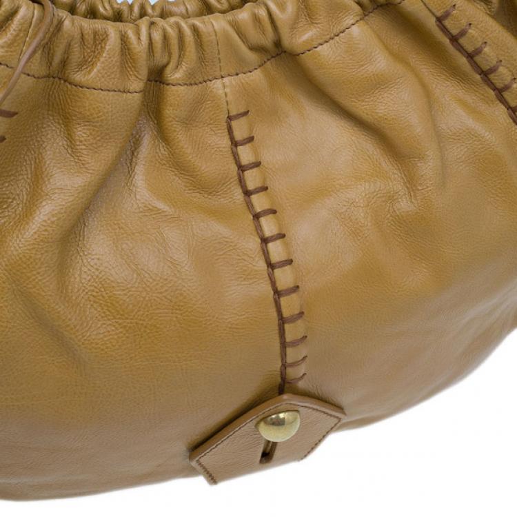 Pre Owned Saint Laurent Paris Beige Leather Hobo