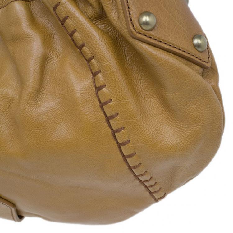 Pre Owned Saint Laurent Paris Beige Leather Hobo