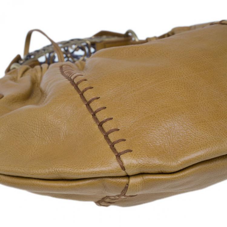 Pre Owned Saint Laurent Paris Beige Leather Hobo