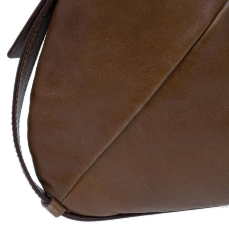Pre Owned Saint Laurent Paris Brown Leather Small Mombasa Hobo