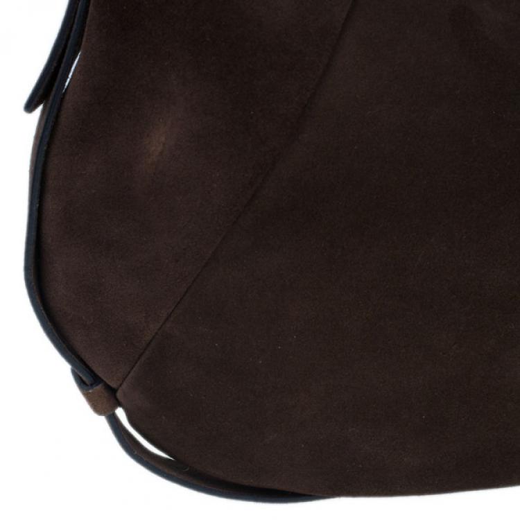 مملوكة مسبقًا Saint Laurent Paris Brown Suede Small Mombasa Hobo