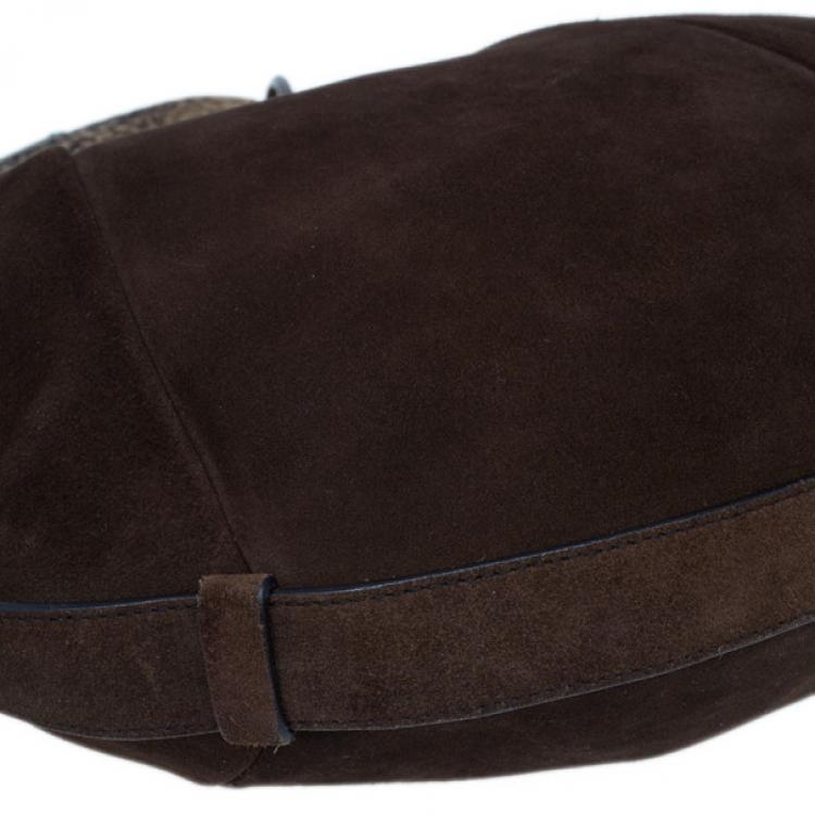 مملوكة مسبقًا Saint Laurent Paris Brown Suede Small Mombasa Hobo