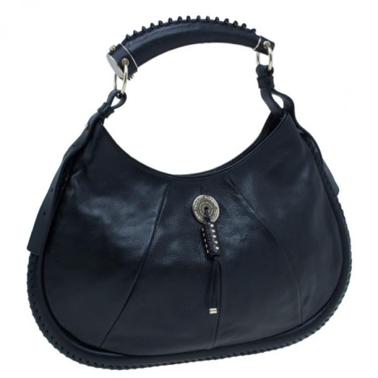 Pre Owned Saint Laurent Paris Black Leather Small Mombasa Hobo