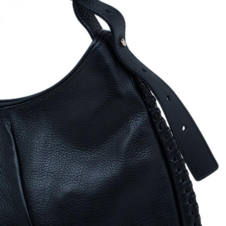 Pre Owned Saint Laurent Paris Black Leather Small Mombasa Hobo