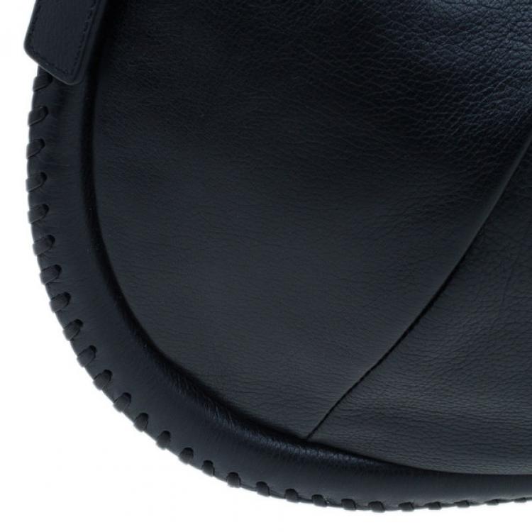 Pre Owned Saint Laurent Paris Black Leather Small Mombasa Hobo