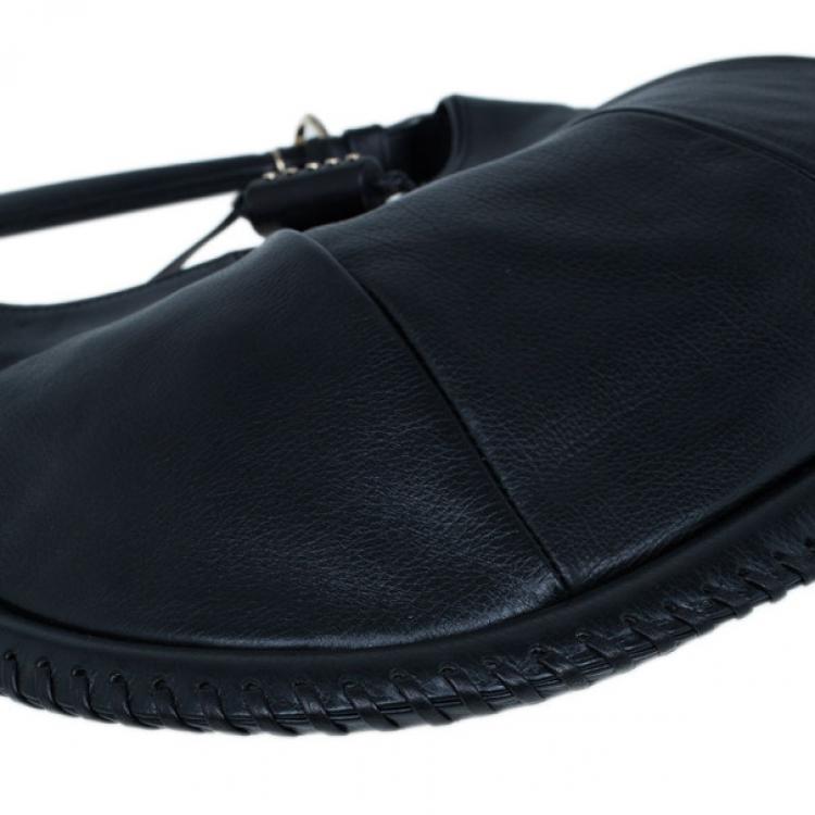 Pre Owned Saint Laurent Paris Black Leather Small Mombasa Hobo