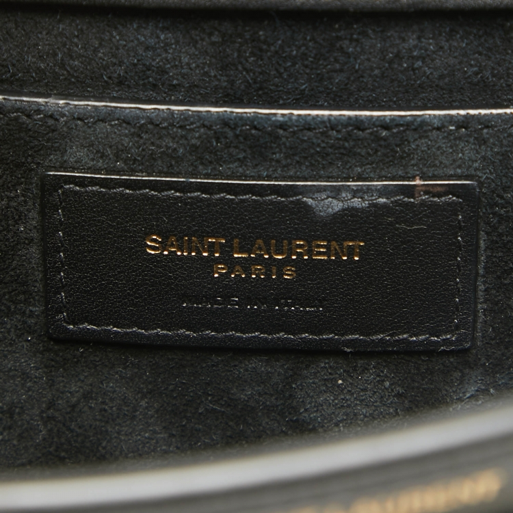 Pre Owned Saint Laurent Black/White Leather Medium Sunset Top Handle Bag