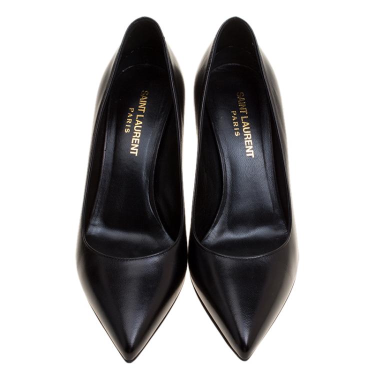 مملوكة مسبقًا Saint Laurent Paris Black Leather Classic Pointed Toe Pumps Size 36