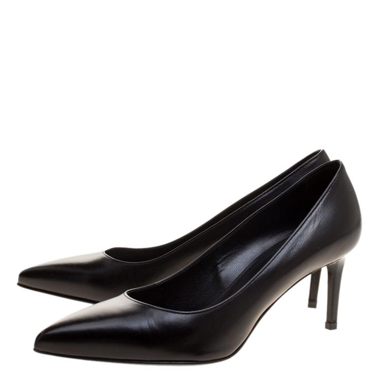 مملوكة مسبقًا Saint Laurent Paris Black Leather Classic Pointed Toe Pumps Size 36