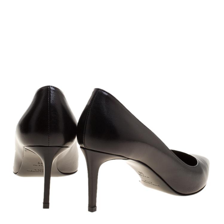 مملوكة مسبقًا Saint Laurent Paris Black Leather Classic Pointed Toe Pumps Size 36