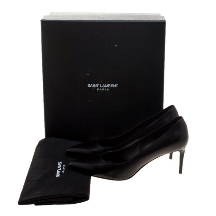 مملوكة مسبقًا Saint Laurent Paris Black Leather Classic Pointed Toe Pumps Size 36
