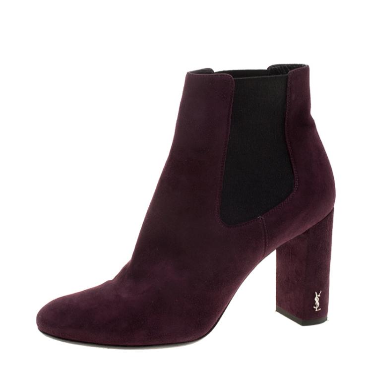 burgundy suede chelsea boots womens