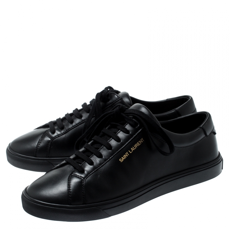 Pre Owned Saint Laurent Paris Black Leather Andy Low Top Sneakers Size 39