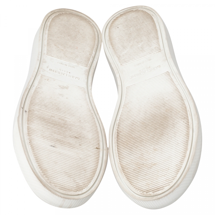Pre Owned Saint Laurent White Leather Andy Low Top Sneakers Size 38.5