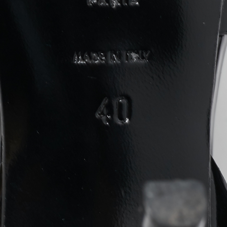 Pre Owned Saint Laurent Black Patent Leather Tribute Sandals Size 40