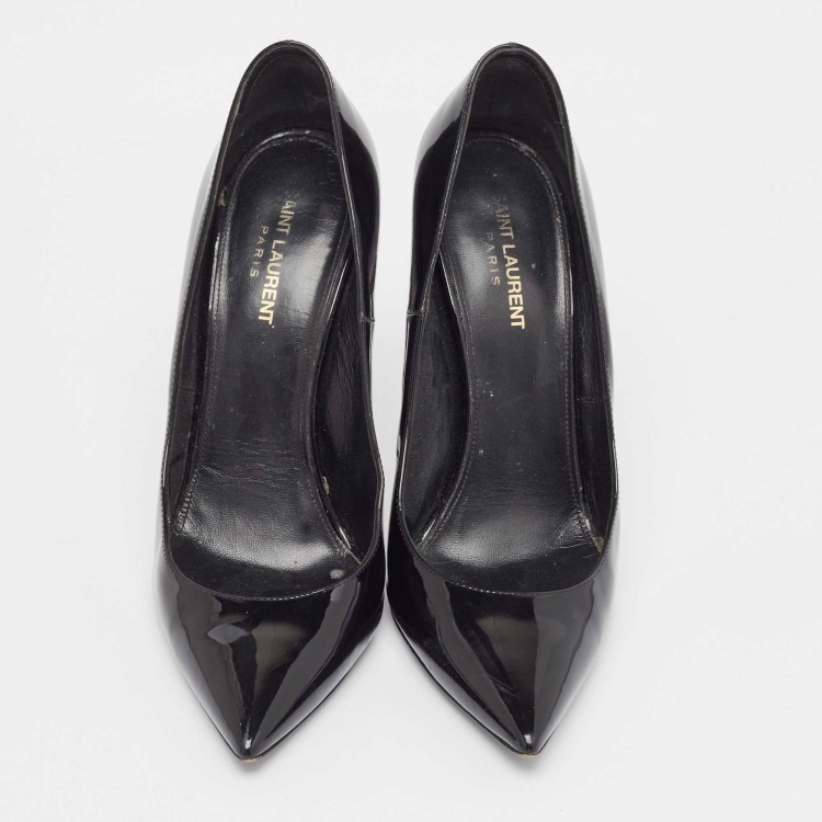 Pre Owned Saint Laurent Black Patent Leather Opyum Pumps Size 41