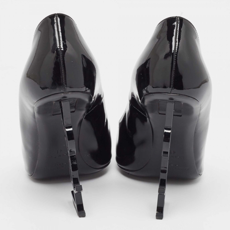 Pre Owned Saint Laurent Black Patent Leather Opyum Pumps Size 41