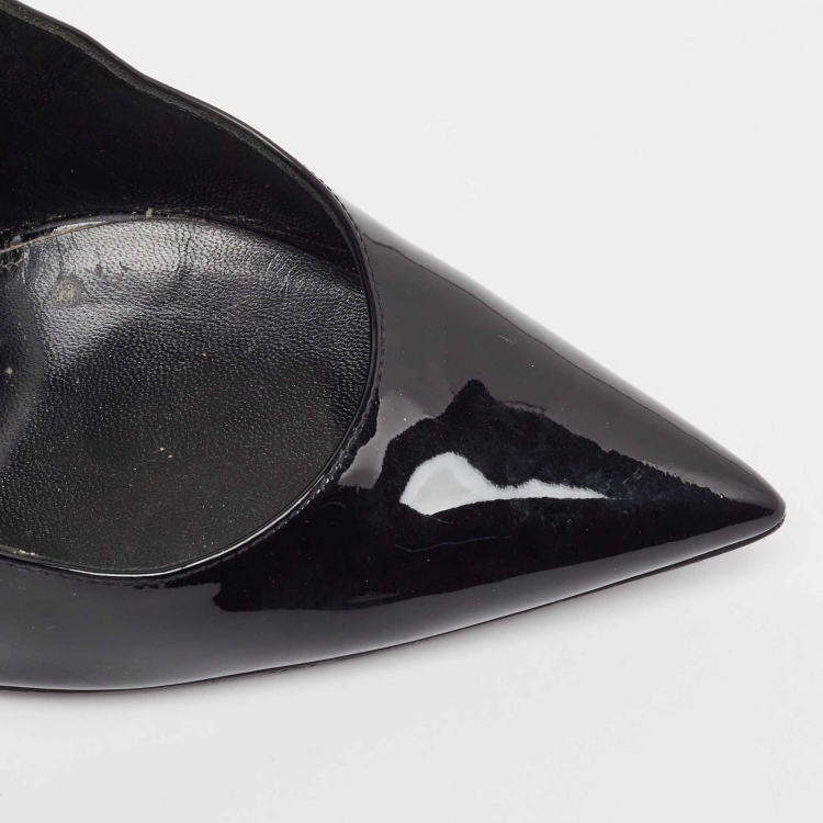 Pre Owned Saint Laurent Black Patent Leather Opyum Pumps Size 41