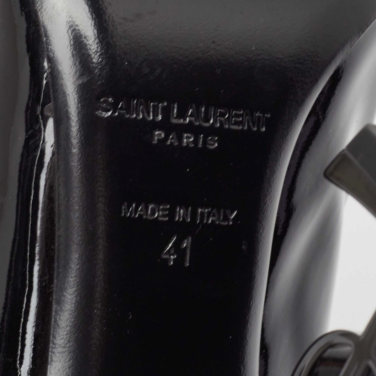 Pre Owned Saint Laurent Black Patent Leather Opyum Pumps Size 41