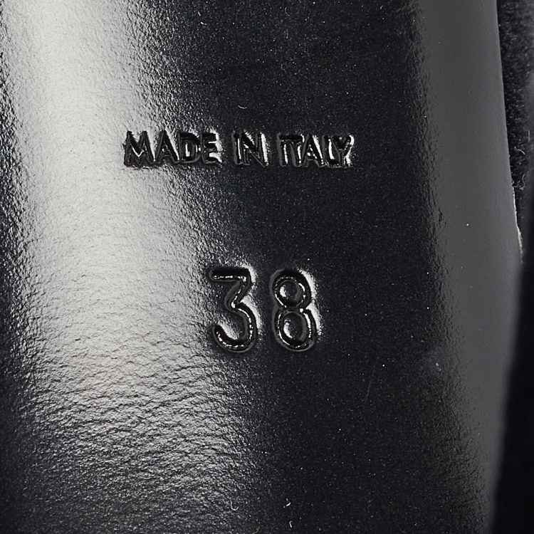 Pre Owned Saint Laurent Black Velvet Anja Pumps Size 38