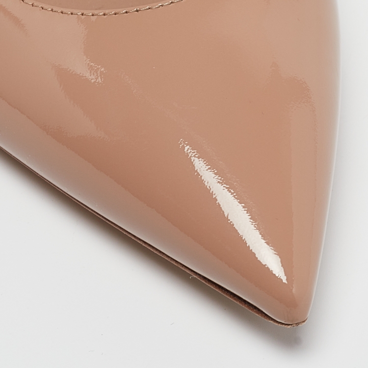 Pre Owned Saint Laurent Beige Patent Beige  Anja Pumps Size 36