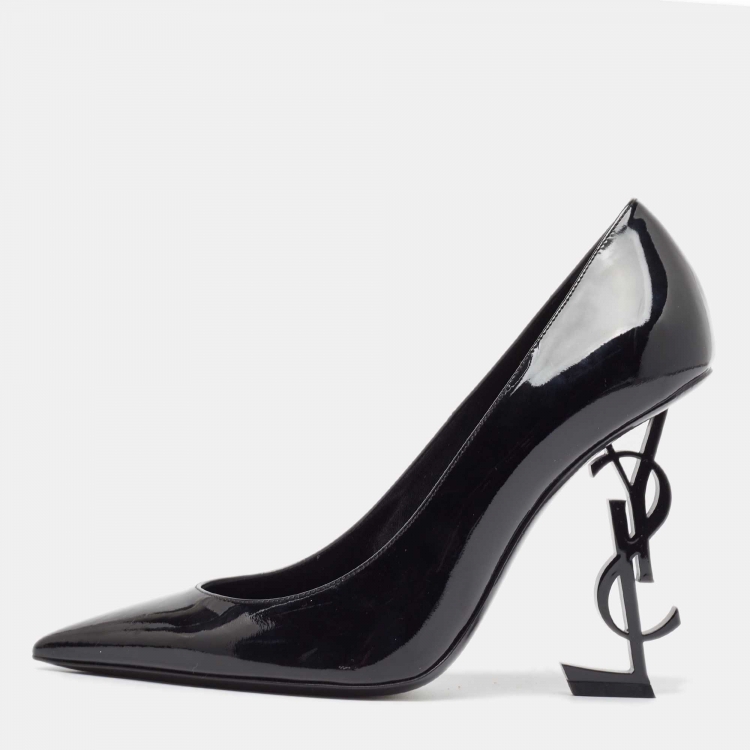 Pre Owned Saint Laurent Black Patent Leather Opyum Pumps Size 39
