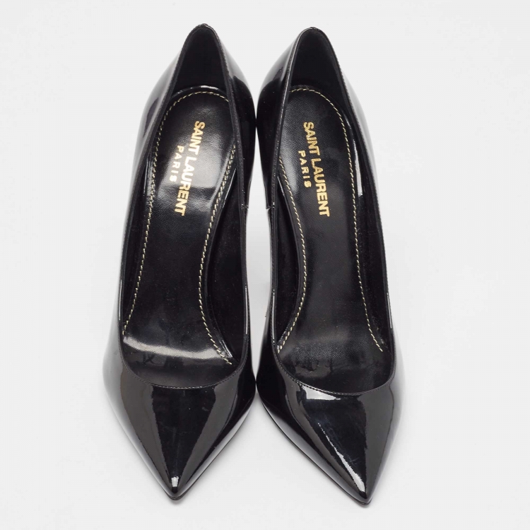 Pre Owned Saint Laurent Black Patent Leather Opyum Pumps Size 39