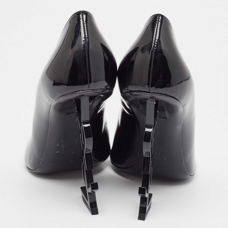 Pre Owned Saint Laurent Black Patent Leather Opyum Pumps Size 39
