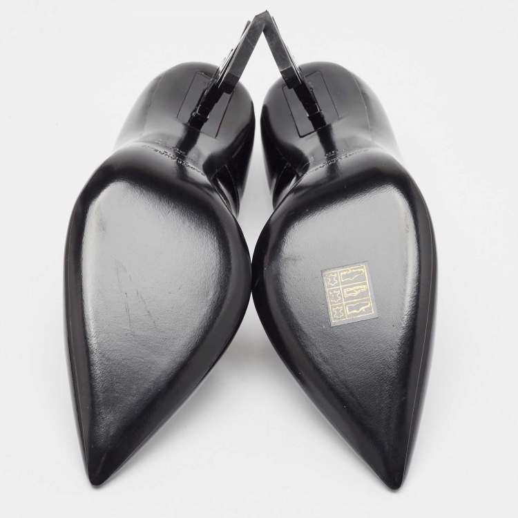 Pre Owned Saint Laurent Black Patent Leather Opyum Pumps Size 39