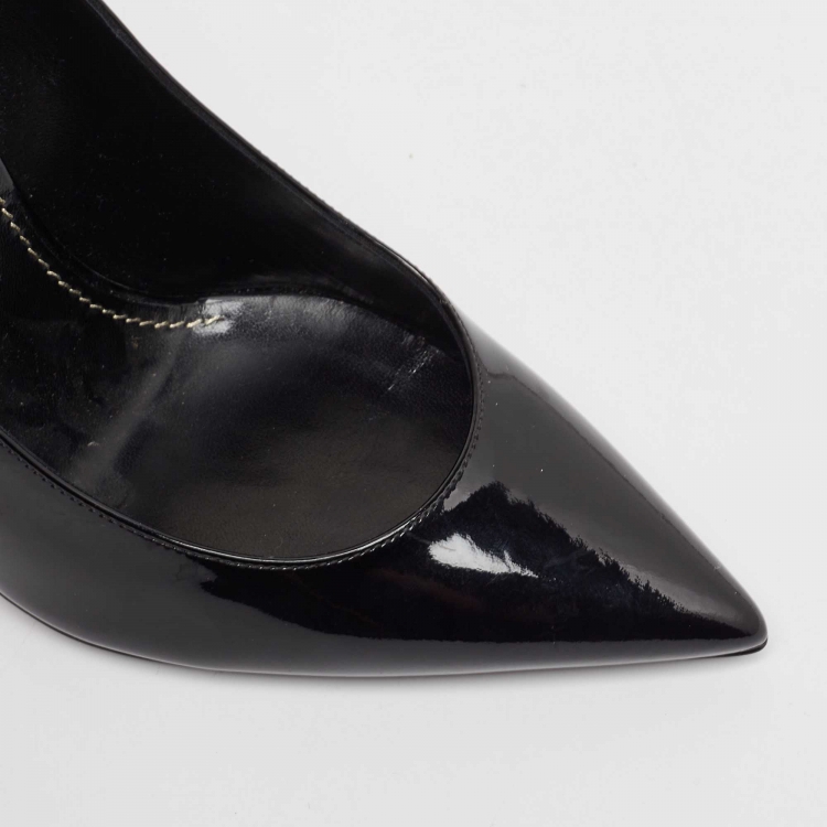Pre Owned Saint Laurent Black Patent Leather Opyum Pumps Size 39