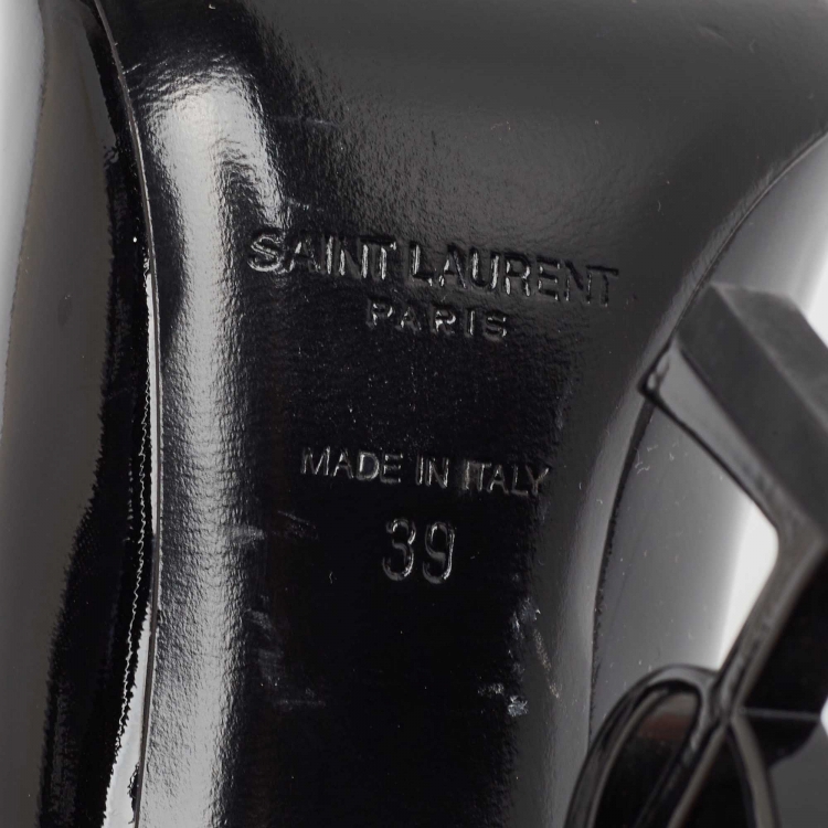 Pre Owned Saint Laurent Black Patent Leather Opyum Pumps Size 39