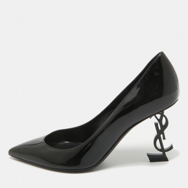 Pre Owned Saint Laurent Black Patent Leather Opyum Pumps Size 36
