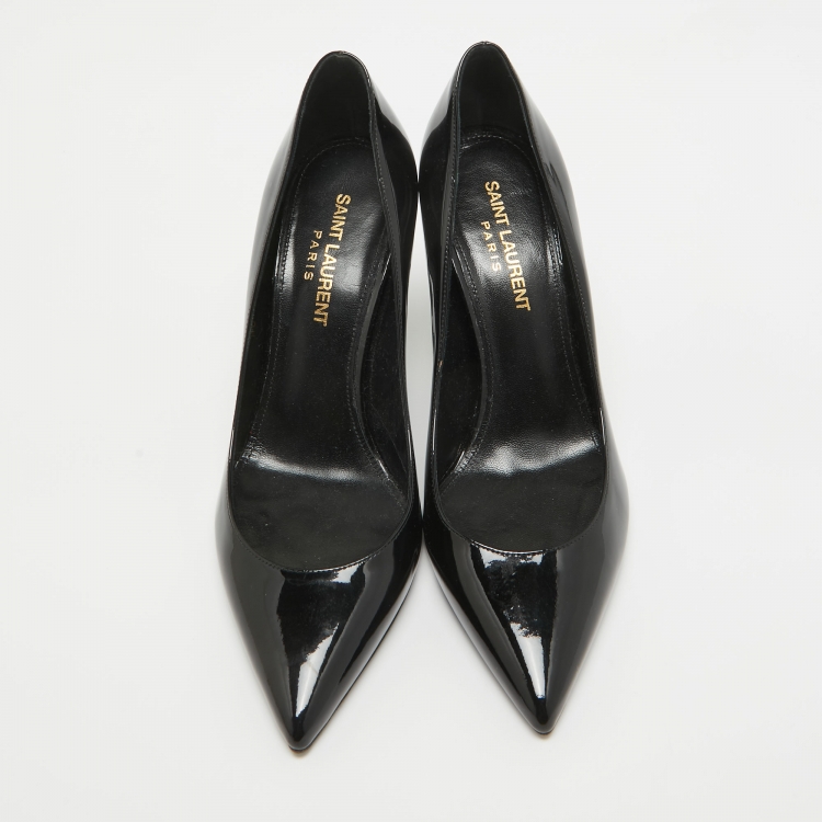 Pre Owned Saint Laurent Black Patent Leather Opyum Pumps Size 36