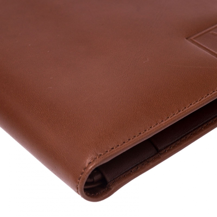 Pre Owned Saint Laurent Brown Leather Passport Cover
