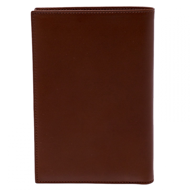 Pre Owned Saint Laurent Brown Leather Passport Cover
