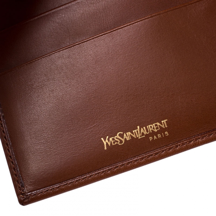 Pre Owned Saint Laurent Brown Leather Passport Cover