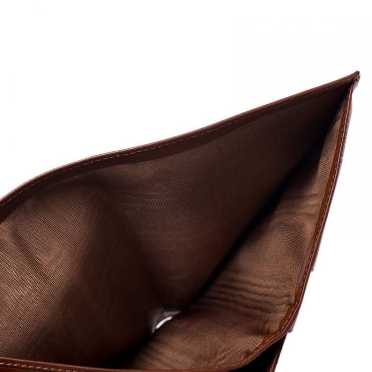Pre Owned Saint Laurent Brown Leather Passport Cover