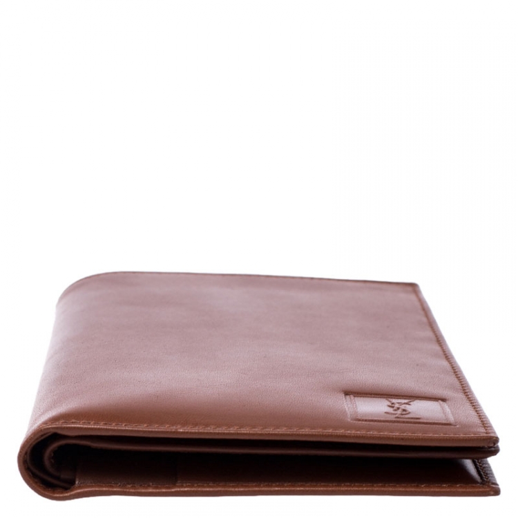 Pre Owned Saint Laurent Brown Leather Passport Cover