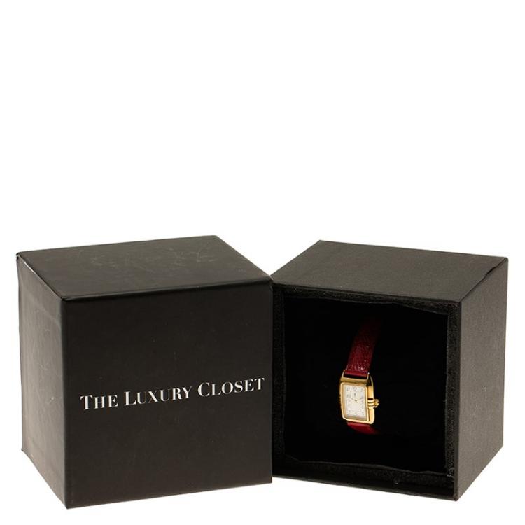 Pre Owned Saint Laurent Paris White Gold-Plated Stainless Steel Classic Women's Wristwatch 18MM