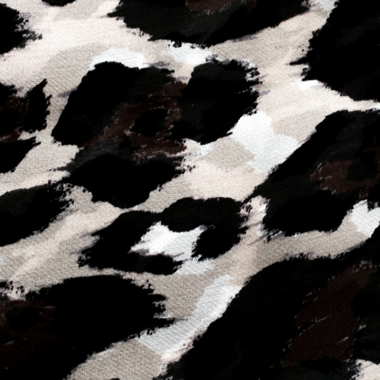Pre Owned Salvatore Ferragamo St Maculato Leopard Print Silk Chiffon Scarf