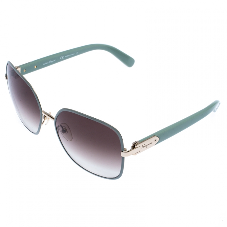 Pre Owned Salvatore Ferragamo Grey Gradient SF150S Square Sunglasses 