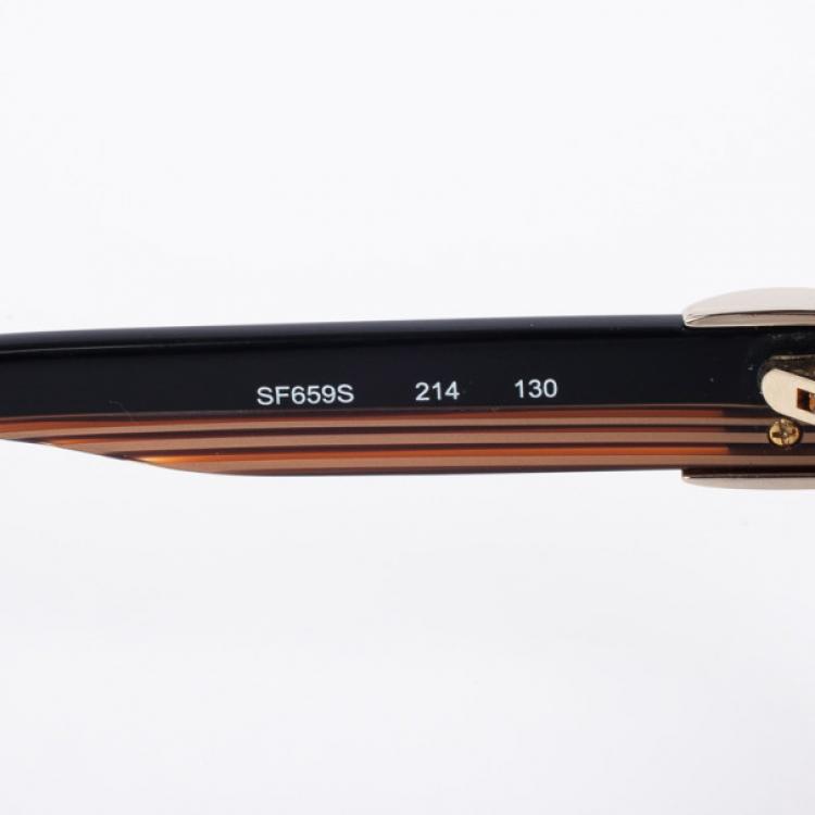 Pre Owned Salvatore Ferragamo Brown 659S Square Oversized Womens Sunglasses