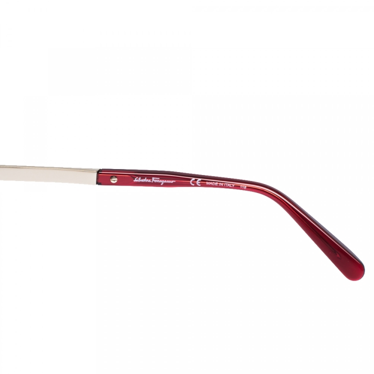 مملوكة مسبقًا Salvatore Ferragamo Dark Red SF888SR Beads Embellished Sunglasses