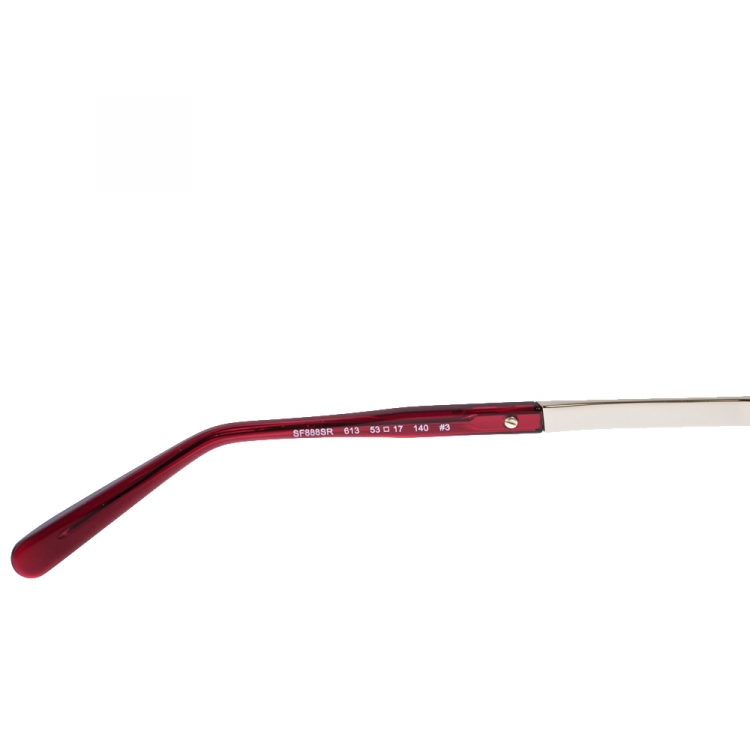 مملوكة مسبقًا Salvatore Ferragamo Dark Red SF888SR Beads Embellished Sunglasses